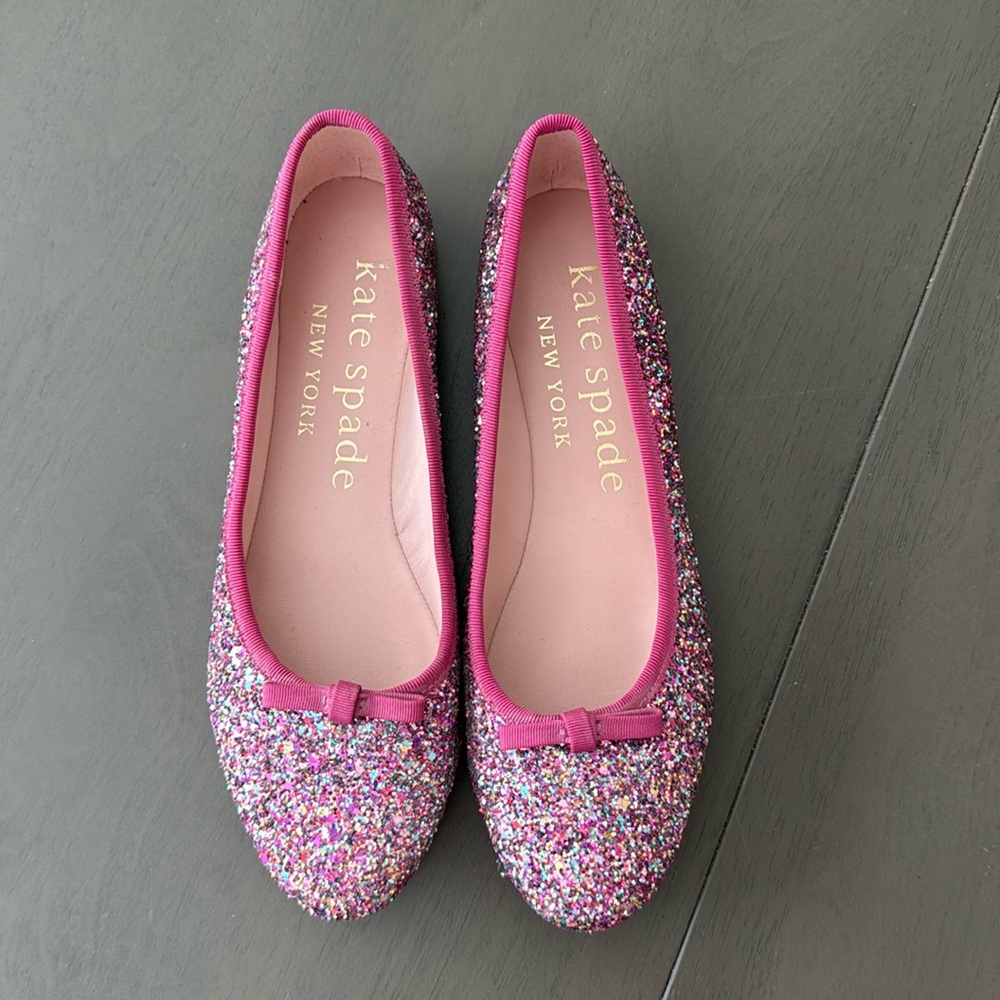 Kate Spade glitter ballet flats NWOT size 7